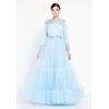 TK LONG SLEEVE MAXI TULLE GOWN