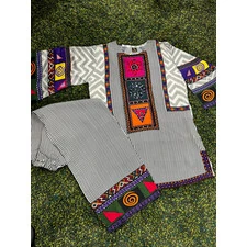 SILKY CO-ORD WITH MIRROR WORK