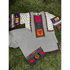 SILKY CO-ORD WITH MIRROR WORK