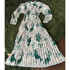 CRINKLE SILK LONG MAXI DRESS