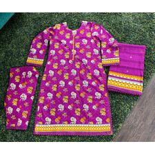 3 PCS PRINTED LAWN SUIT
