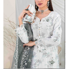 ORGANZA FLORAL PARTY WEAR WITH CLUTCH