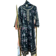 ELEGANT FINE NET DIGITAL PRINTED DRESS
