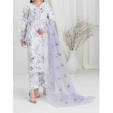 ORGANZA FLORAL PARTY WEAR WITH CLUTCH