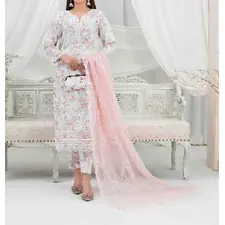 ORGANZA FLORAL PARTY WEAR WITH CLUTCH