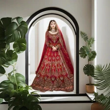 RED EMBROIDERY PAKISTANI PURE CHIFFON PARTY WEAR