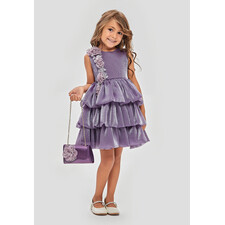 GIRLS LAVENDER BLOOM TULLE DRESS