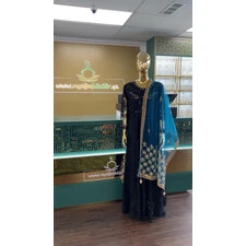 DUPATTA NET W GOLD MIRROR