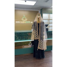 DUPATTA NET W GOLD MIRROR