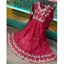 YOUNG GIRL FANCY MAXI DRESS COTTON