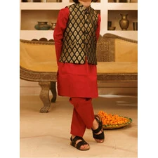BOYS KAMEEZ PAJAMA W VEST