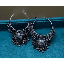 BLACK JHUMKA EARRINGS