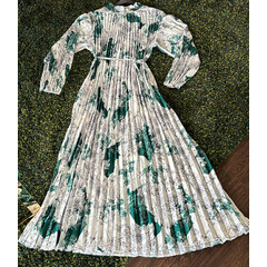 CRINKLE SILK LONG MAXI DRESS