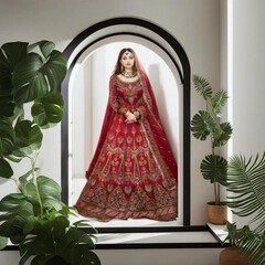 RED EMBROIDERY PAKISTANI PURE CHIFFON PARTY WEAR