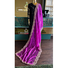 DUPATTA RAW SILK W GOLD EMBROIDERY