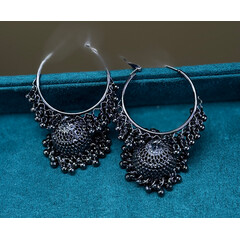 BLACK JHUMKA EARRINGS