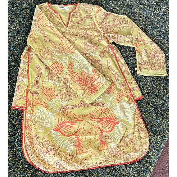 ​COTTON FANCY KURTI WITH STYLISH SIDES