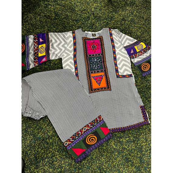 SILKY CO-ORD WITH MIRROR WORK