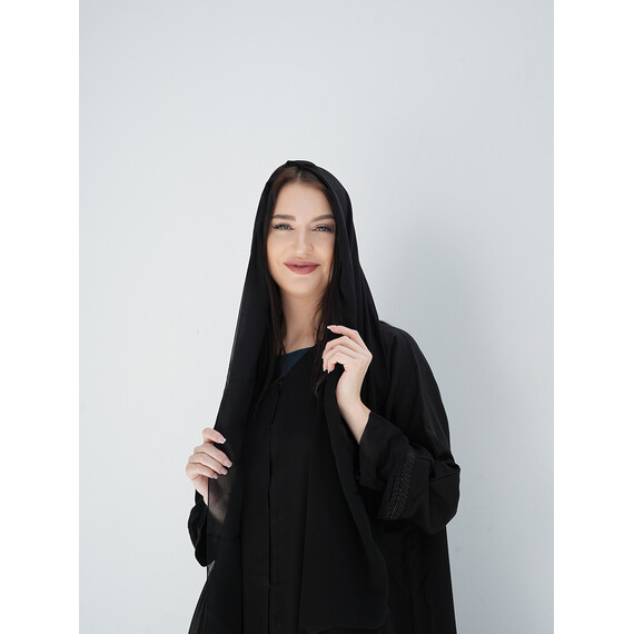 DUBAI GEORGETTE BLACK ABAYA