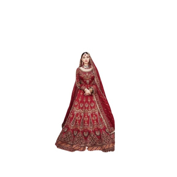 RED EMBROIDERY PAKISTANI PURE CHIFFON PARTY WEAR