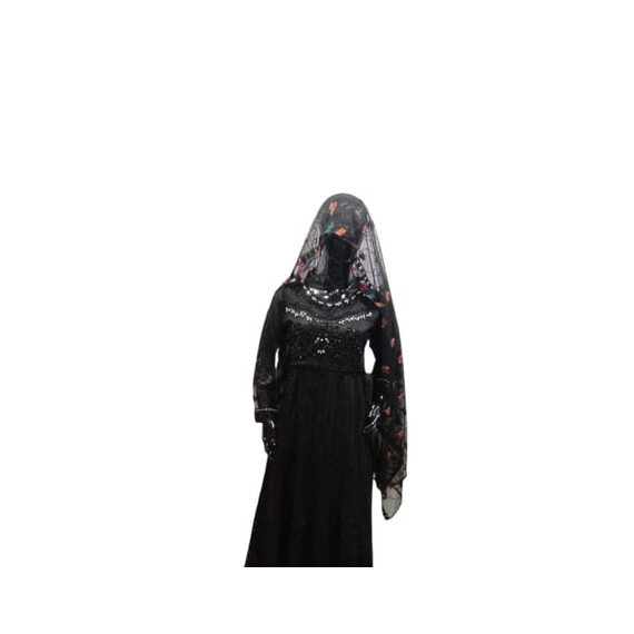 PAKISTANI BLACK EMBROIDERY NET DRESS