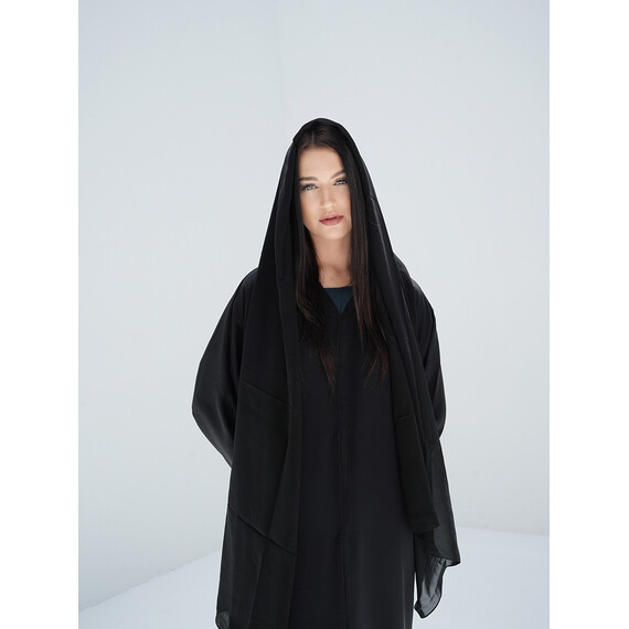 DUBAI BLACK ABAYA SIDE WORK