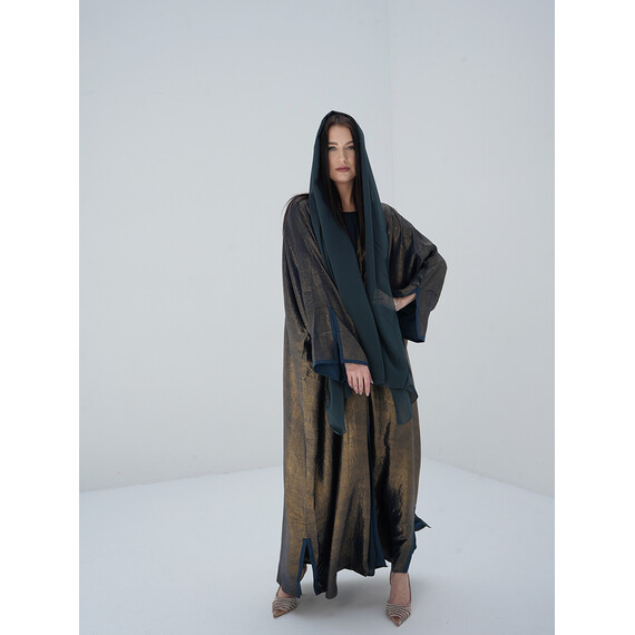 DUBAI COPPER BLUE ABAYA