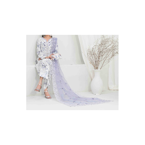 ORGANZA FLORAL PARTY WEAR WITH CLUTCH