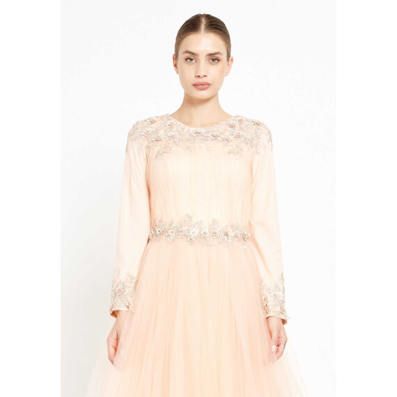 TK LONG SLEEVE MAXI TULLE GOWN