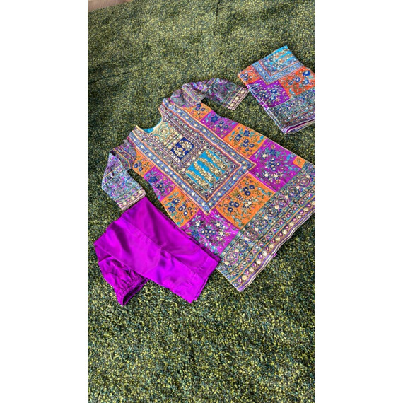 SILK WITH GOTA WORK