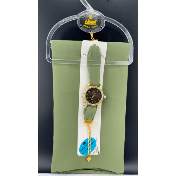 CHIFFON HIJAB WITH WATCH