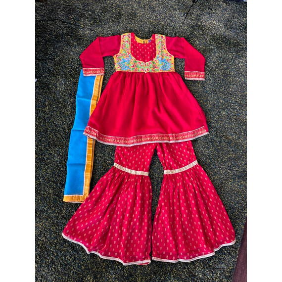 KIDS CHIFFON RED GOLD