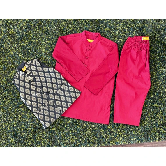 BOYS KAMEEZ PAJAMA W VEST