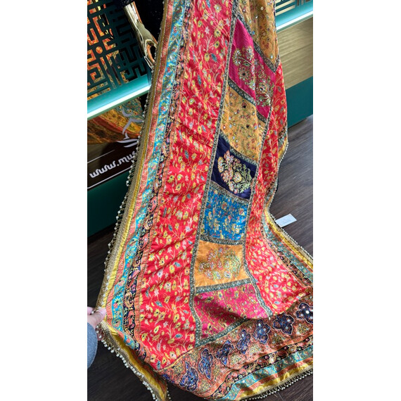 DUPATTA SILK HEAVY MIRROR