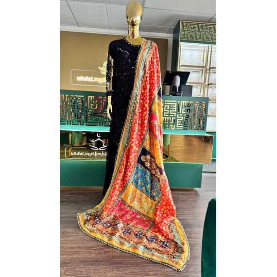 DUPATTA SILK HEAVY MIRROR
