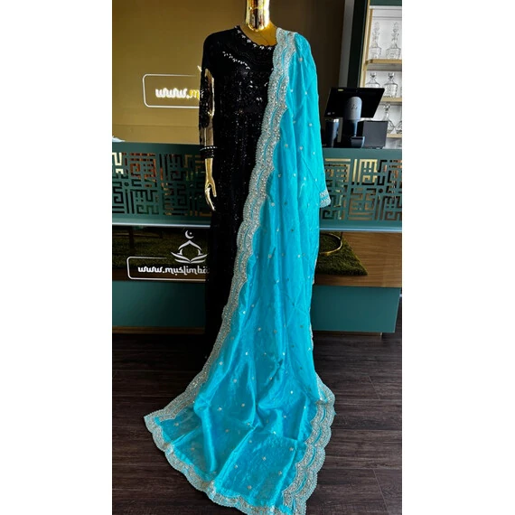 DUPATTA RAW SILK W GOLD EMBROIDERY