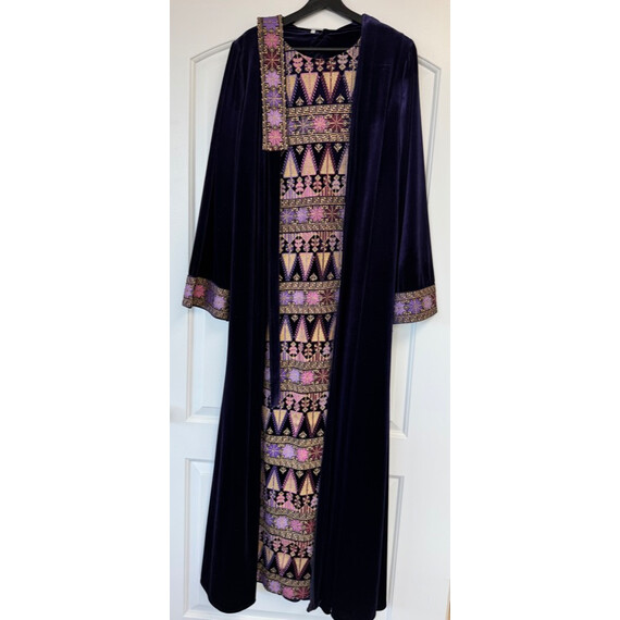 VELVET TATREEZ ABAYA 3PCS