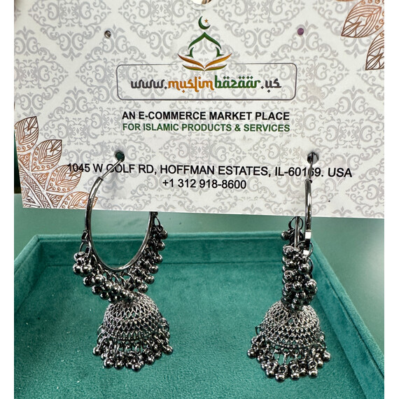 BLACK JHUMKA EARRINGS
