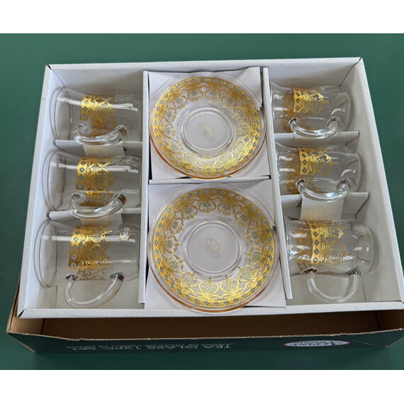 TEA CUP GLASS SET HEAVY DUTY 12PCS 5OZ