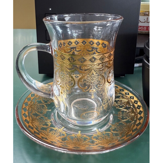 TEA CUP GLASS SET HEAVY DUTY 12PCS 5OZ