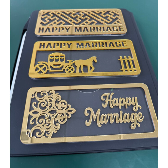 HEAVY ACRYLIC HAPPY MARRIAGE ENVELOPE