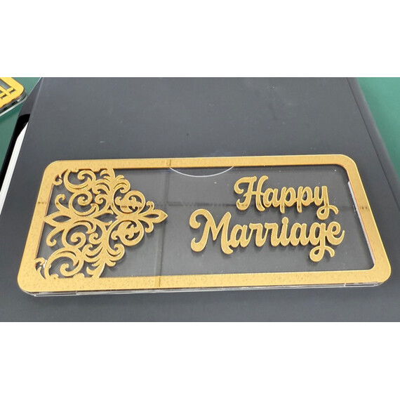 HEAVY ACRYLIC HAPPY MARRIAGE ENVELOPE
