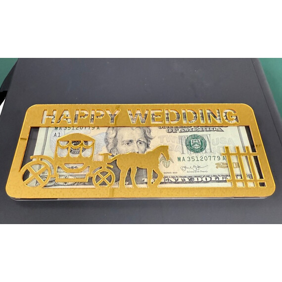 HEAVY ACRYLIC HAPPY WEDDING ENVELOPE