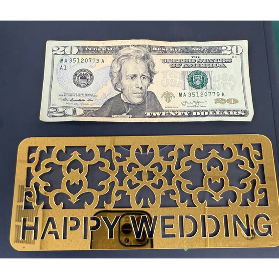 HEAVY ACRYLIC HAPPY WEDDING ENVELOPE