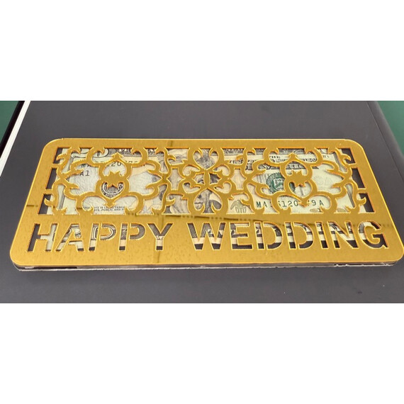 HEAVY ACRYLIC HAPPY WEDDING ENVELOPE