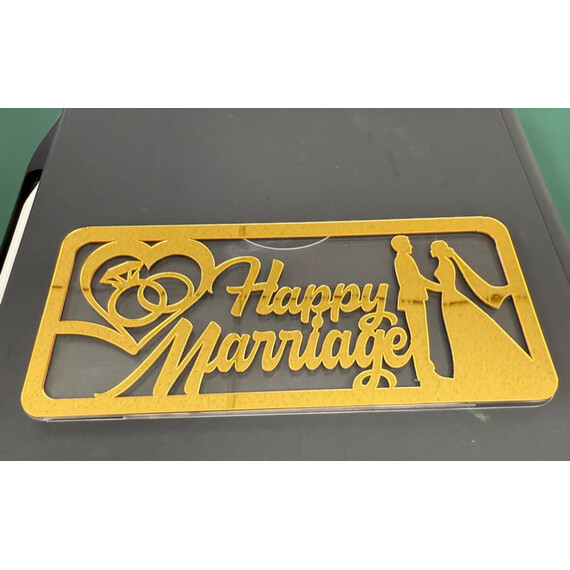 HEAVY ACRYLIC HAPPY MARRIAGE ENVELOPE