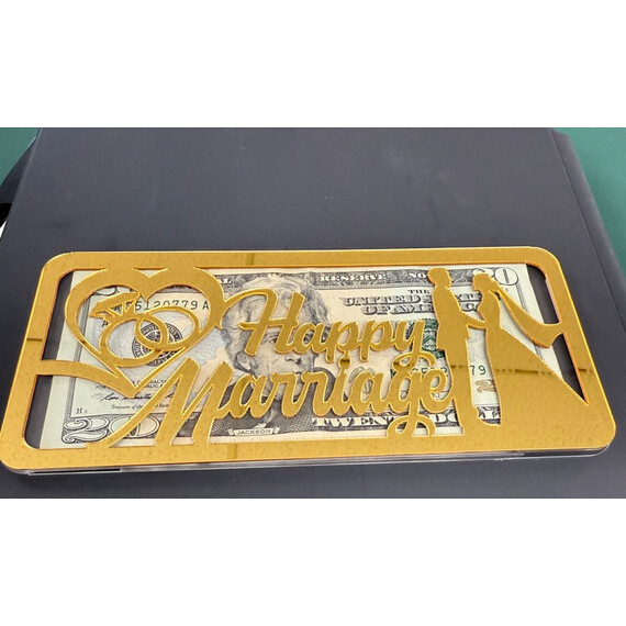 HEAVY ACRYLIC HAPPY MARRIAGE ENVELOPE