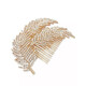 GOLD TONE PAVÉ FEATHER HAIR COMB-CLIP