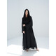 DUBAI BLACK ABAYA SIDE WORK