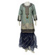 PAKISTANI BLUE ORGANZA SHARARA:GHAGRA CHOLI
